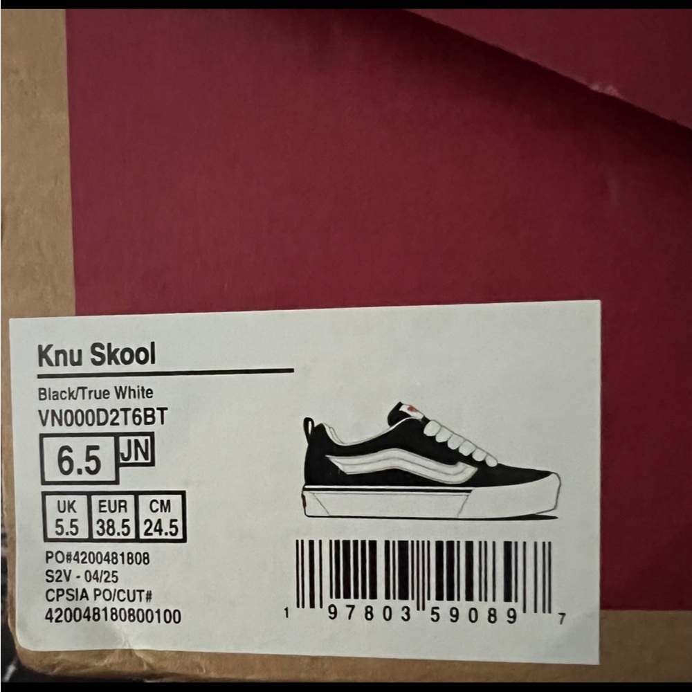 Vans Kids Classic Black and White Sneakers - Picture 5 of 5